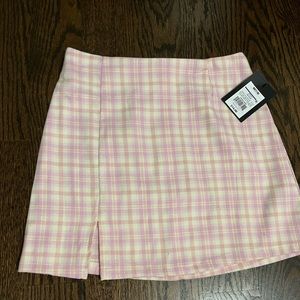Pink and yellow girl checkered skirt